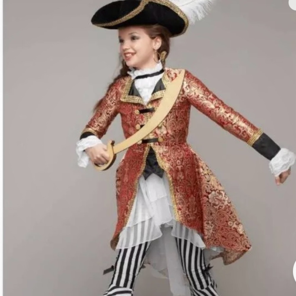 Girls Chasing Fireflies Red Brocade Pirate Jacket